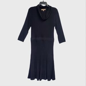 NWT Ellen Tracy Midas Touch Women's Sweater Dress Black Ribbed Size M